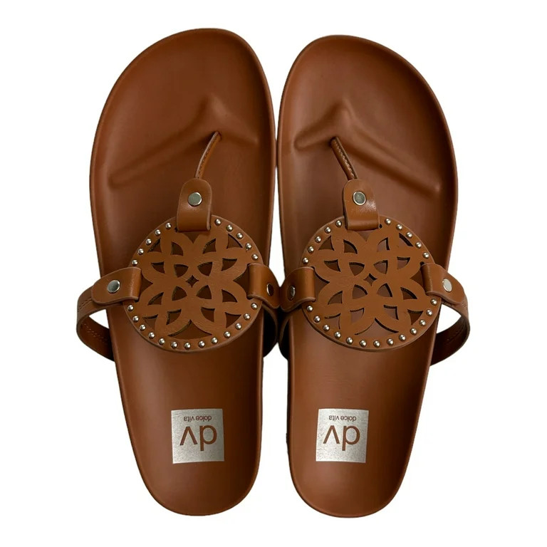 DV Dolce Vita Women's Metal Ornamentation Pandora Footbed Sandal (Tan, 8) | Walmart (US)