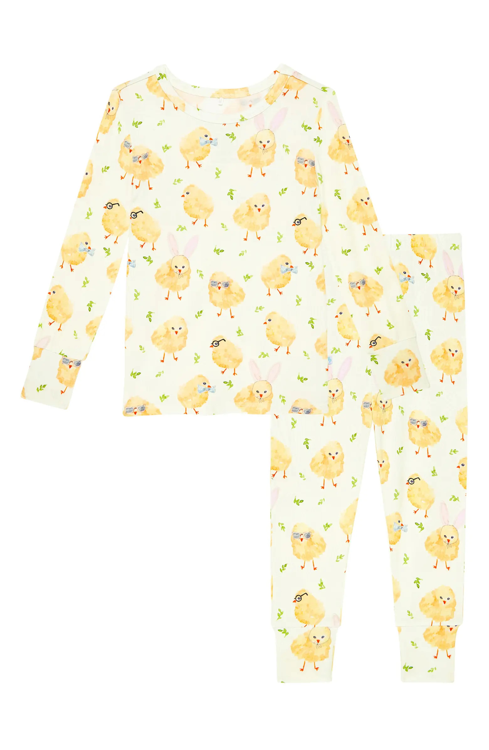Kids' Chick Easter Print Long Sleeve Fitted Two-Piece Pajamas | Nordstrom