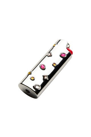 Edie Parker Little Gems Lighter Case in Metallic Silver | FWRD 
