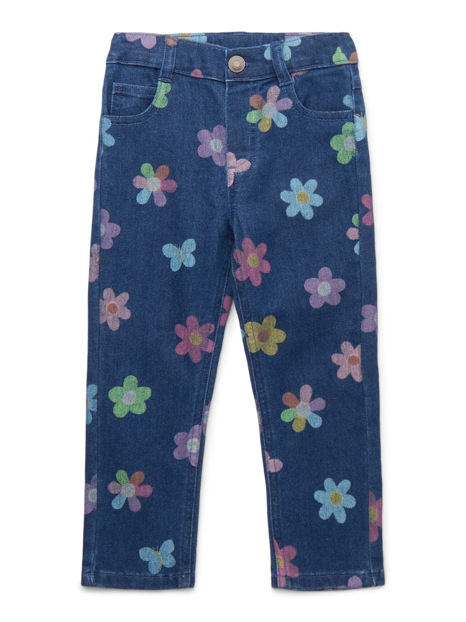 Garanimals Toddler Girl Print Straight Denim Pants, Sizes 12M-5T - Walmart.com | Walmart (US)