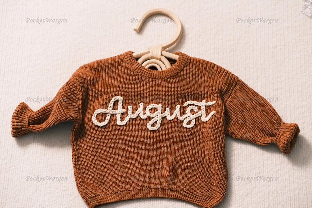 Bespoke Christmas Baby Jumper: Hand-embroidered Name & Monogram A Treasured Gift From Auntie to Y... | Etsy (US)