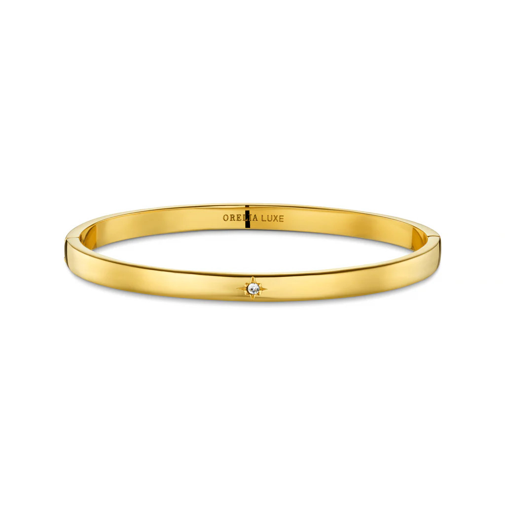 LUXE Crystal Starburst Hinged Bangle | Orelia