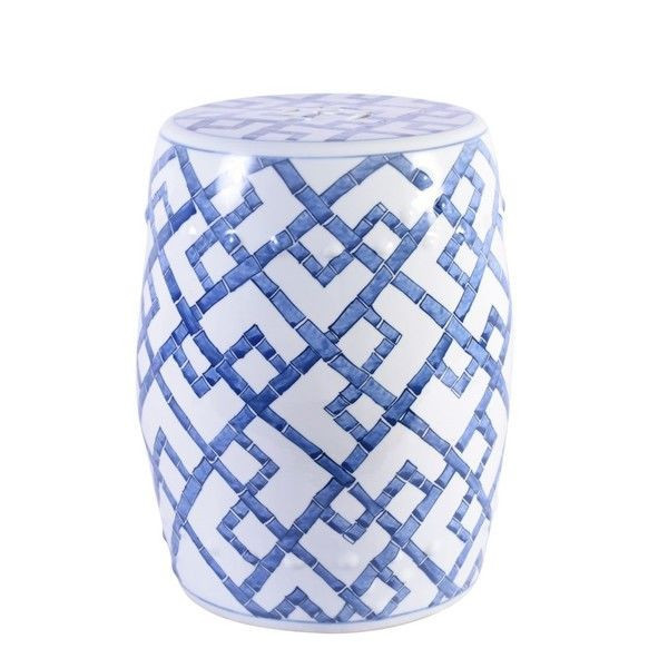 Blue & White Bamboo Joints Garden Stool | Scout & Nimble