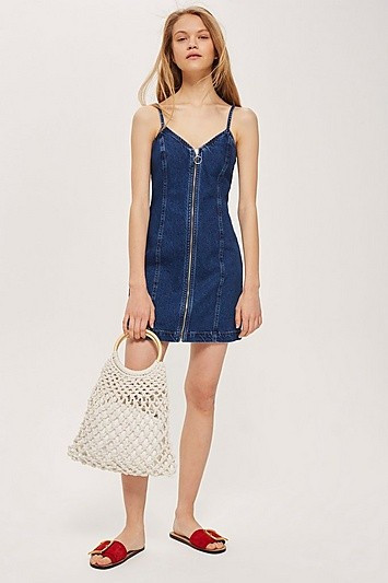 MOTO Zip Denim Dress - Indigo Denim | Topshop US