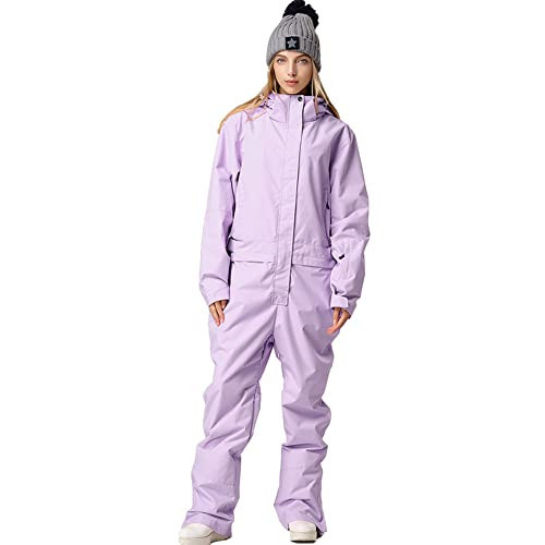 Women's Ski Suit One Piece Snowsuits Jumpsuits Winter Snowboard Suits Waterproof Ski Jacket and Pants Outdoor Overalls(Purple M) | Amazon (US)