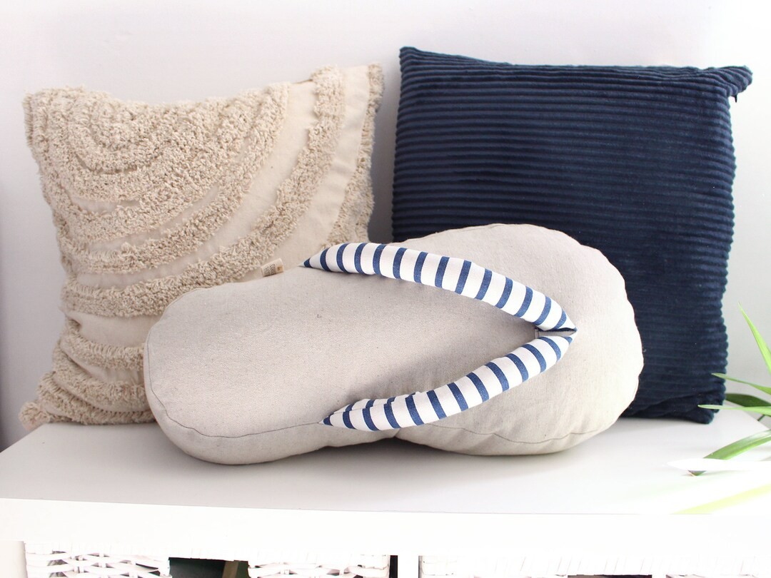 Flip Flop Pillow Decorative Pillow Nautical Decor Coastal - Etsy | Etsy (US)