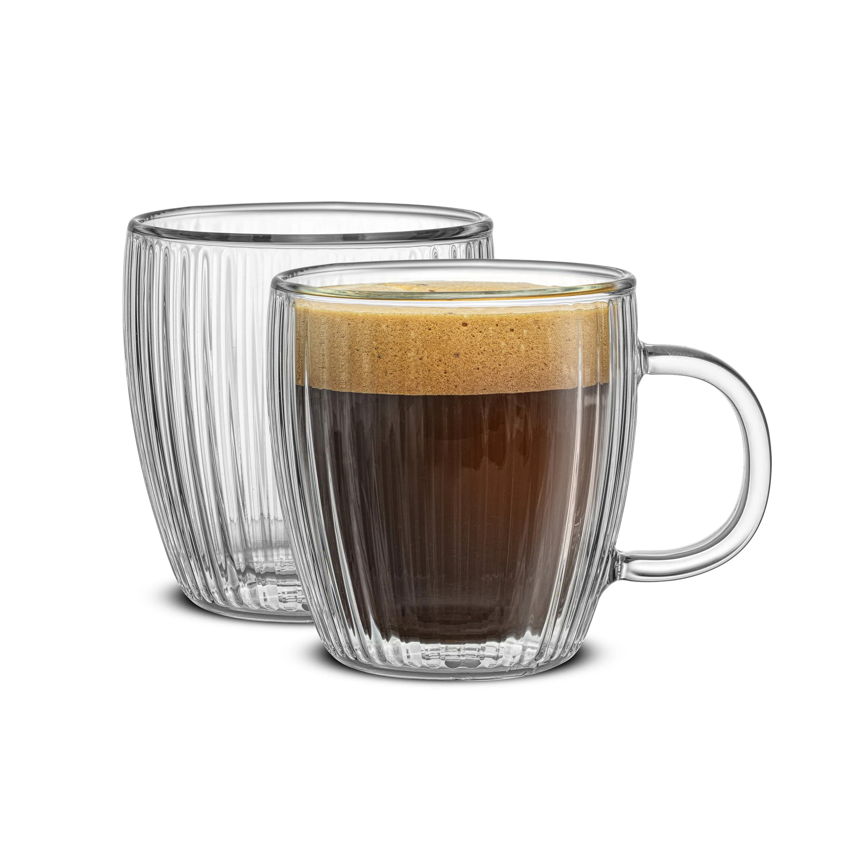 Savor Fluted Double Wall Espresso Glasses | JoyJolt
