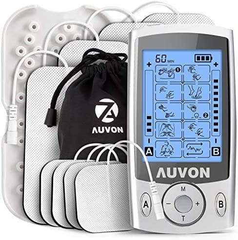 AUVON Dual Channel TENS Unit Muscle Stimulator Machine with 20 Modes, 2" and 2"x4" TENS Unit Elec... | Amazon (US)
