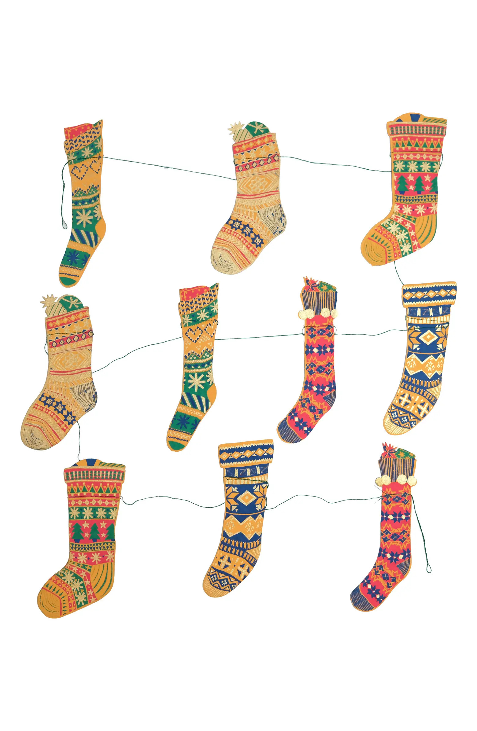 East End Press Paper Stockings Sewn Garland | Nordstrom | Nordstrom