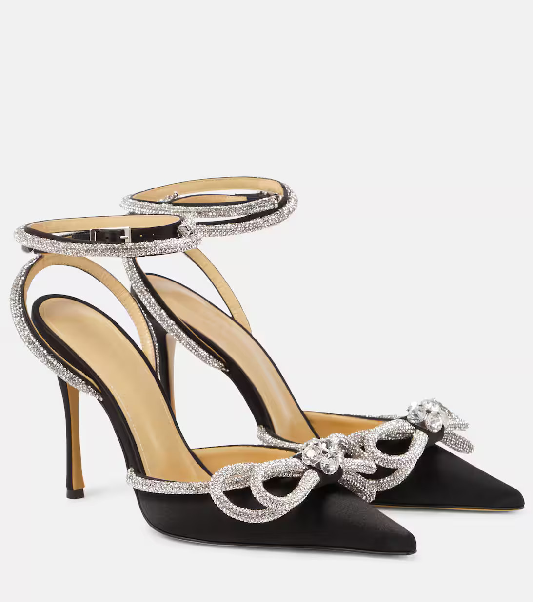 Double Bow embellished satin pumps | Mytheresa (UK)