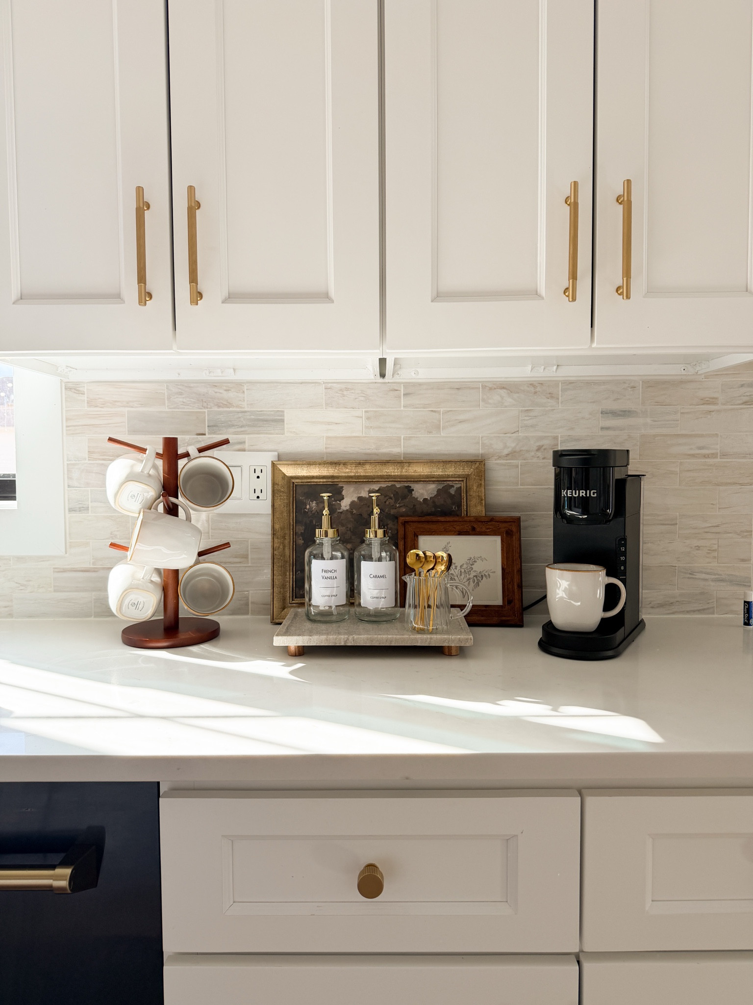 DIY at-home coffee bar! This cute setup will be the hotspot in our kitchen every morning! 

#LTKdayinmylife #LTKHome