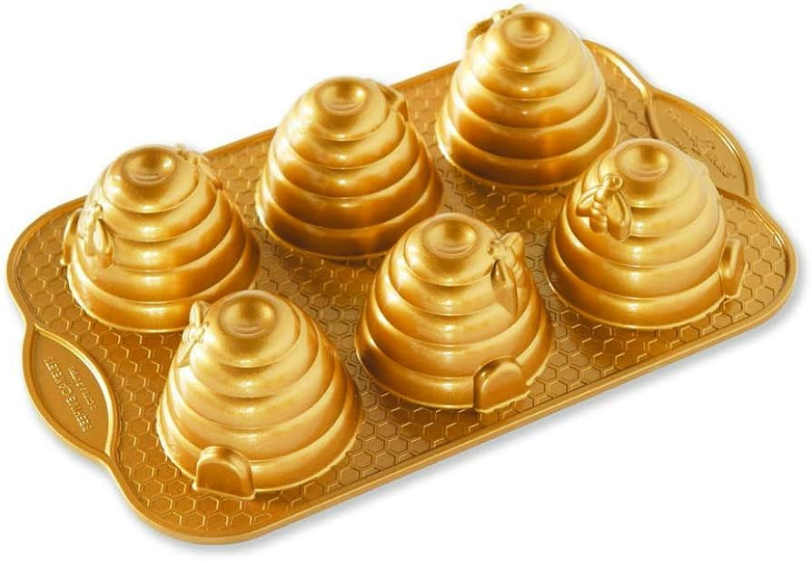 Nordic Ware Beehive Cakelets Pan, One, Gold | Amazon (US)