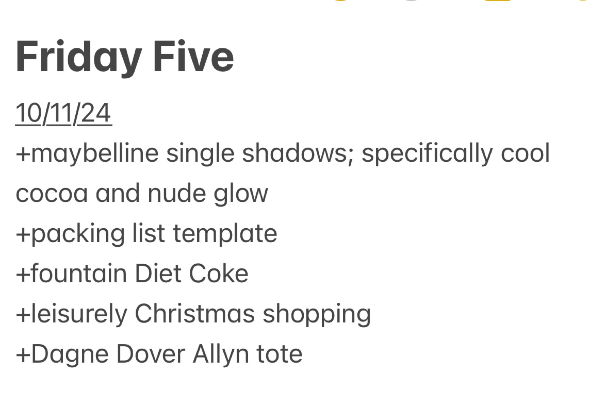 Friday Five for the week ending 10/11/24

#LTKGiftGuide #LTKFindsUnder50 #LTKOver40