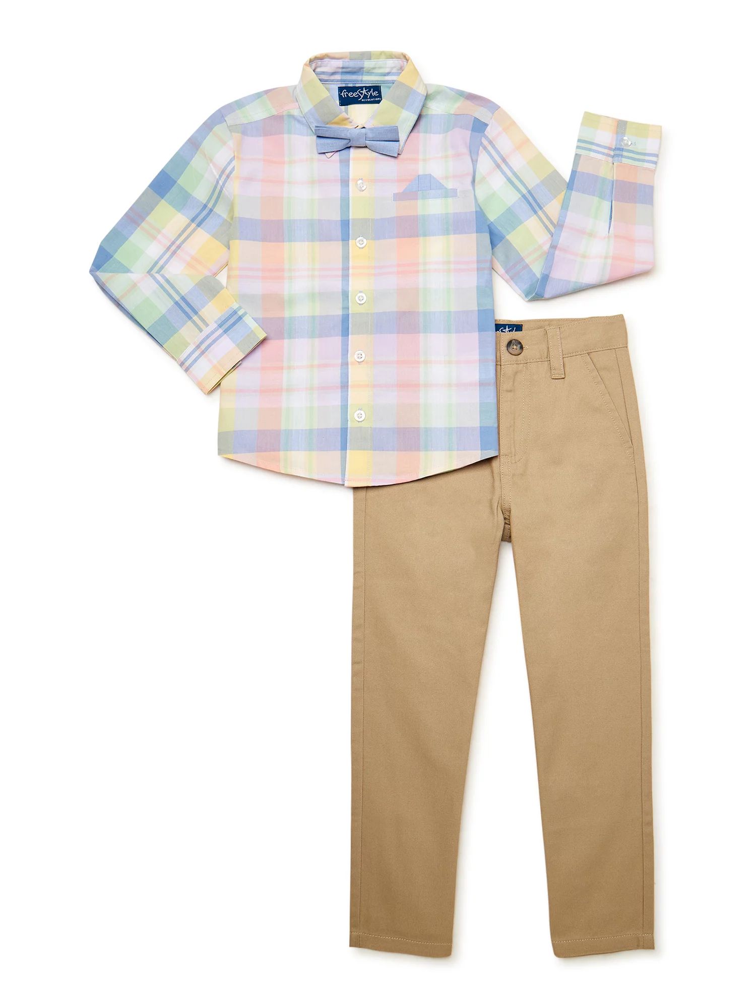 Freestyle Revolution Boys Dress Shirt and Pants with Tie Outfit Set, 3-Piece, Sizes 4-14 | Walmart (US)
