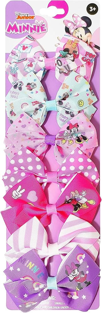 Disney Minnie Mouse Hair Bows - Hair Accessories Gift Set - Minnie Hair Bows - 7 Pcs 4 Inch Bundl... | Amazon (US)