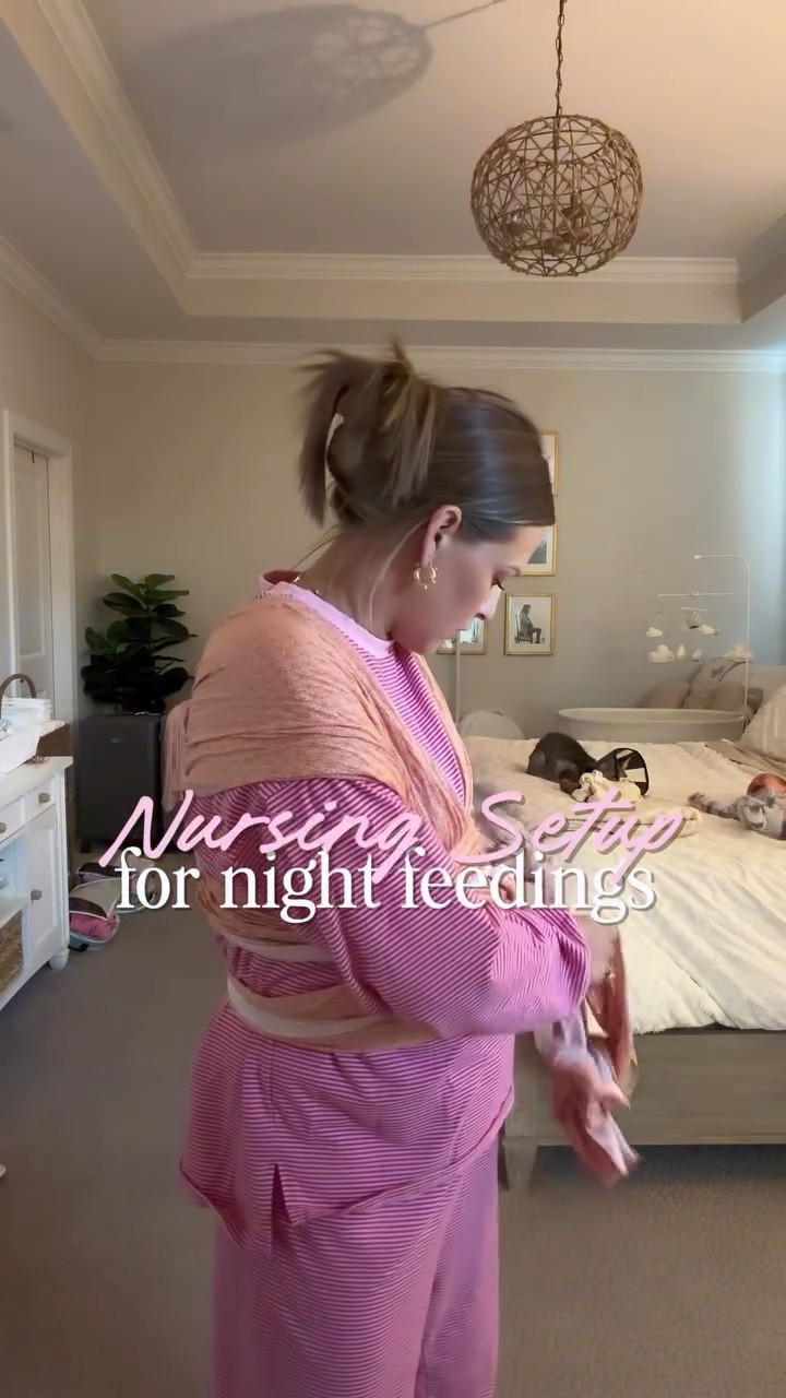 Everything i use linked below ⬇️ I was going to talk throughout while filming this but I wasn’t into it last night 🥱 plus I cried before filming thinking about him being almost 2 months. 

Anyways…I’m nursing on demand which means nursing on demand still at night, I don’t do a bottle, personally it’s just easier and less work to just nurse him. It’s my 3rd time exclusively nursing so I enjoy it.

Most nights I’ll bring my milk chiller into my room so I can pour what I catch from the haakaa or manual pump, I don’t really pump during the night if I was exclusively pumping yes I 100% would be pumping! 

Mason is waking up 1-3 times all depends! Last night he woke up once at 4am and wasn’t expecting that!! I leaked so so bad and my boobs felt like bowling balls!!! I almost jumped on the pump to feel more empty even after he nursed but your girl picked sleep over that! After waking up in the morning I’ll take that milk chill it or freeze it all depends how much I collected. For this collection I put in fridge because I was gonna jump on the pump in the morning and add to it. 

Pro tip: always change diaper right when they wake up, keep lighting dim, if they seem more awake swaddle them before feeding if you use one. Sometimes I do that. I definitely feel it helps, also use a heating pad in the bassinet while you are feeding to keep the bed warm!

#LTKmomlife #LTKBaby #LTKBump