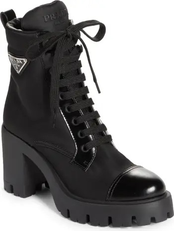 Prada New Brixxen Re-Nylon Combat Boot (Women) | Nordstrom | Nordstrom