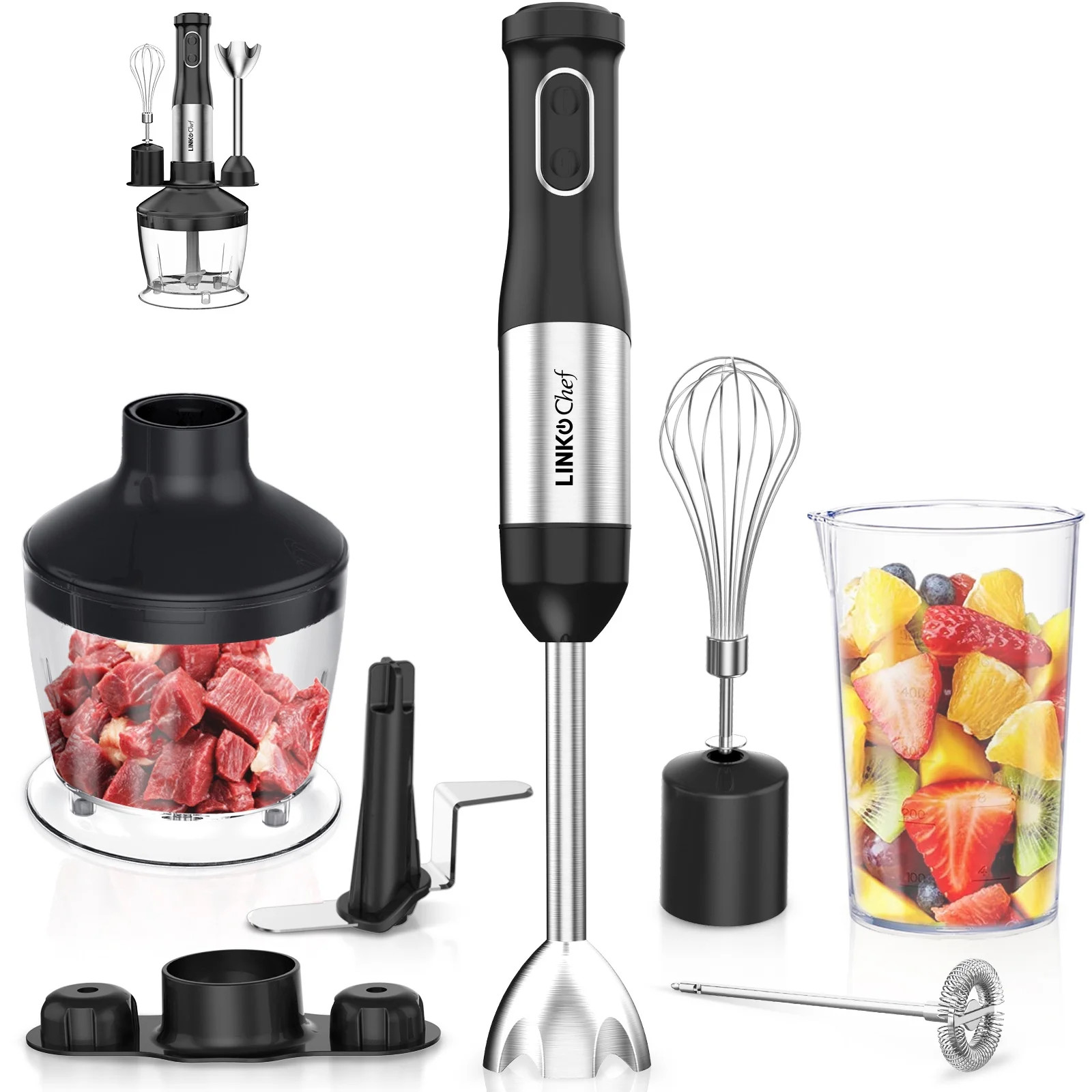 Immersion Blender, LINKChef 20-Speed 7-in-1 Hand Blender with Storage Bracket, Stick Blender with... | Walmart (US)