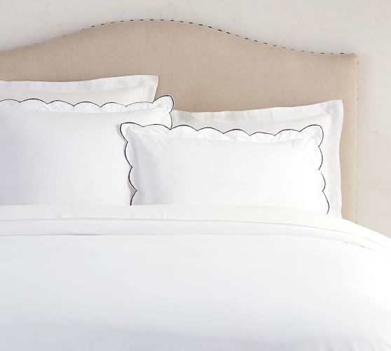 Scalloped Dot Embroidered Organic Duvet Cover & Sham | Pottery Barn (US)