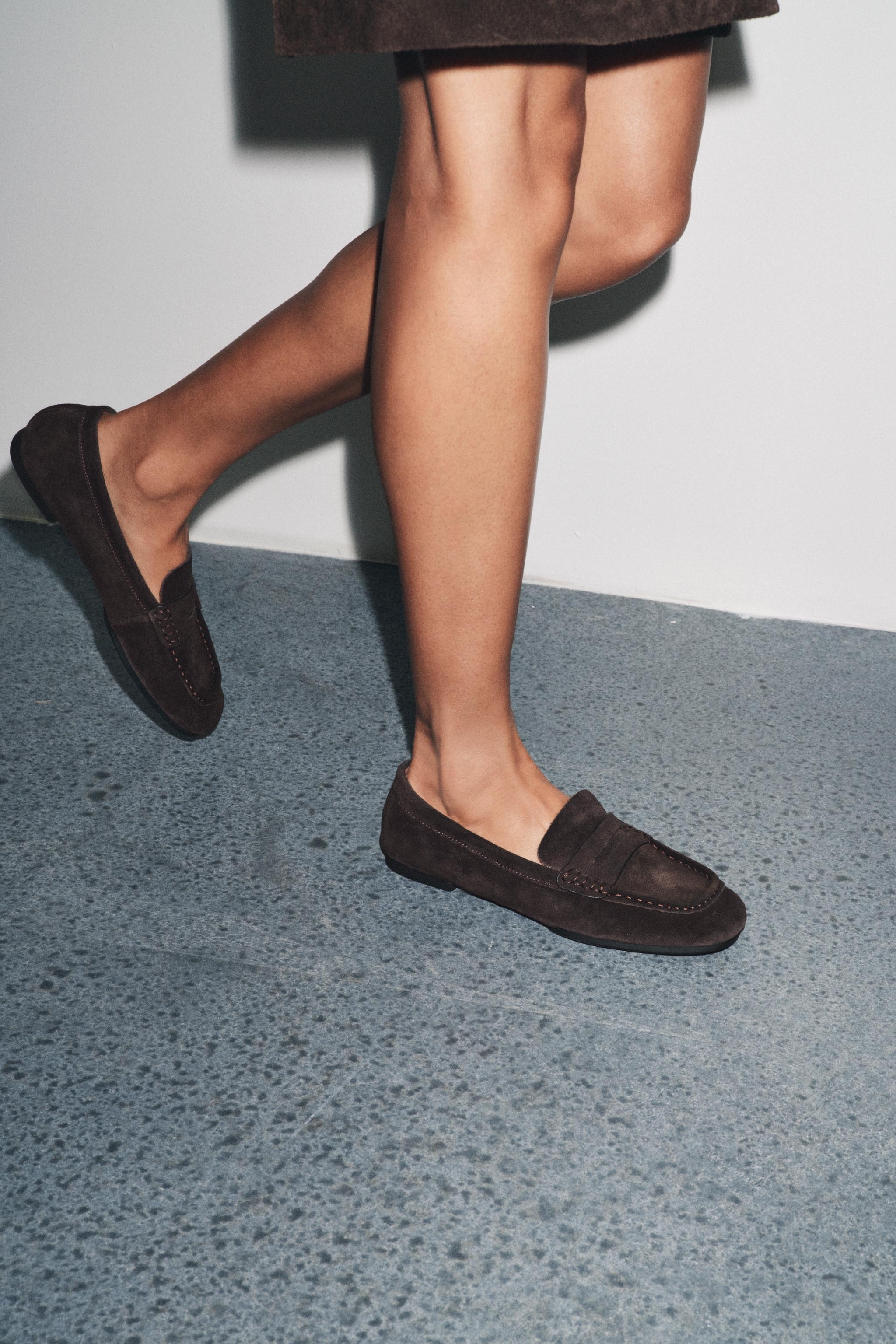 SPLIT LEATHER LOAFERS | Zara US