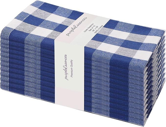 Buffalo Plaid Cloth Napkins - Mitered Corners - Spring and Summer Pastel Gingham Check Dinner Nap... | Amazon (US)