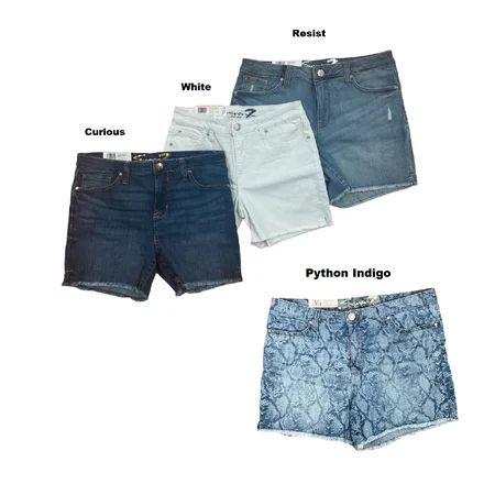 Seven7 Women s 5 Fray Hem Denim Weekend Short (Resist 12) | Walmart (US)