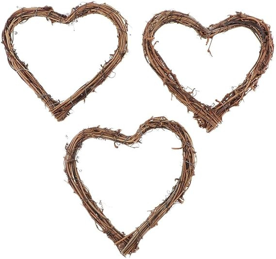 LoveinDIY GZYF Heart Wreaths - Rustic Wicker Wall Decor, Hanging Decoration Rattan Wreaths for Va... | Amazon (US)