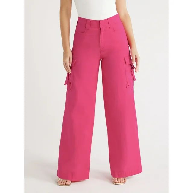 Sofia Jeans Women's Wide Leg Cargo Pants, 32" Inseam, Sizes 0-22 | Walmart (US)