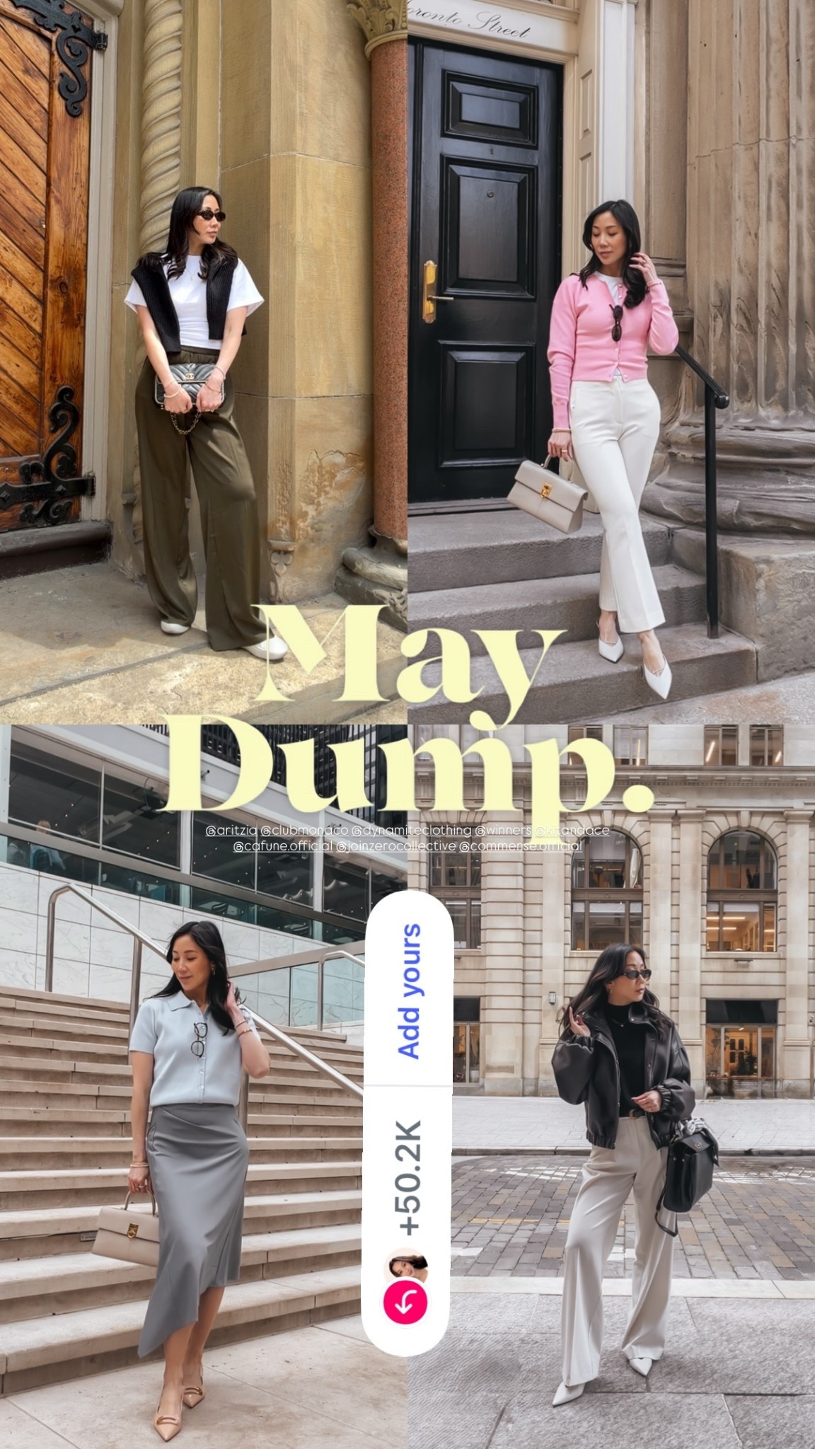@aritzia @clubmonaco @dynamiteclothing @winners @kitandace 
@cafune.official @joinzerocollective @commense.official