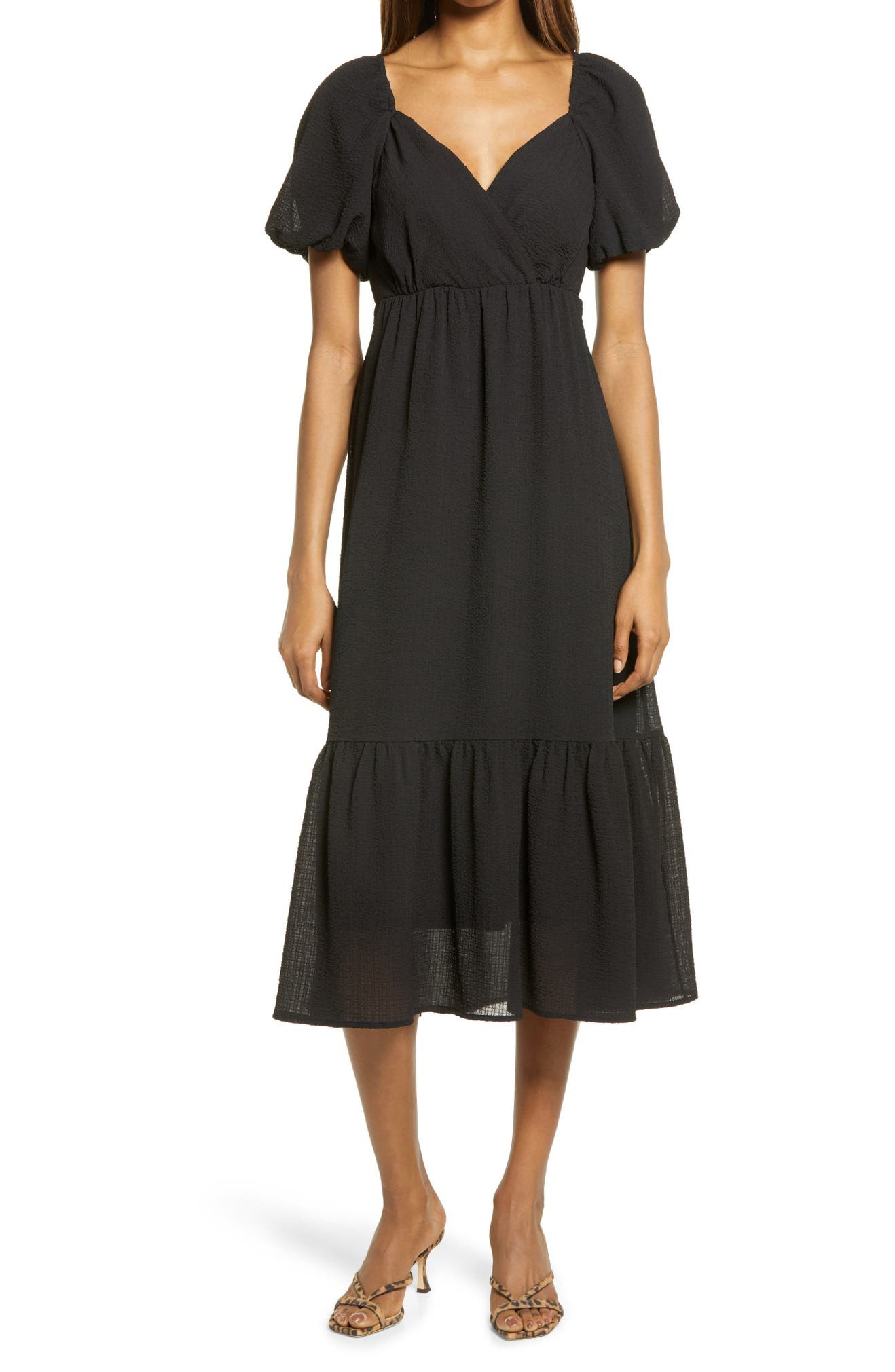 Balloon Tiered Midi DressFRAICHE BY J | Nordstrom