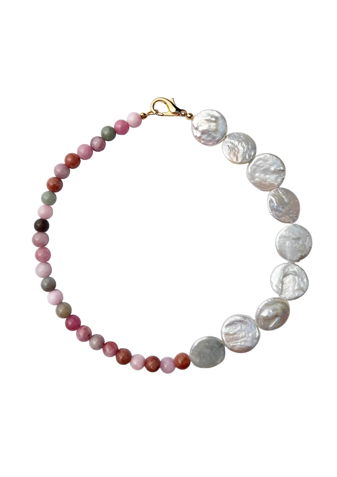 Limited Edition: Freshwater Pearl Coin & Multicolor Beaded Necklace | Nicola Bathie Jewelry