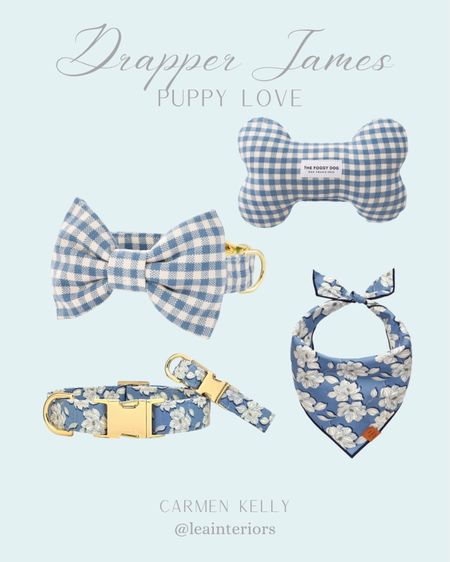 Drapper James puppy accessories, Bow Tie, Blue Gingham, Squeaky top,  collar, Magnolia Shadows, bandana, bow, rope leash, doggy bag, waste bag, Georgia plaid, dog bed


#LTKdogs
#LTKpuppies

#LTKstyletip #LTKCyberWeek #LTKGiftGuide #LTKHoliday