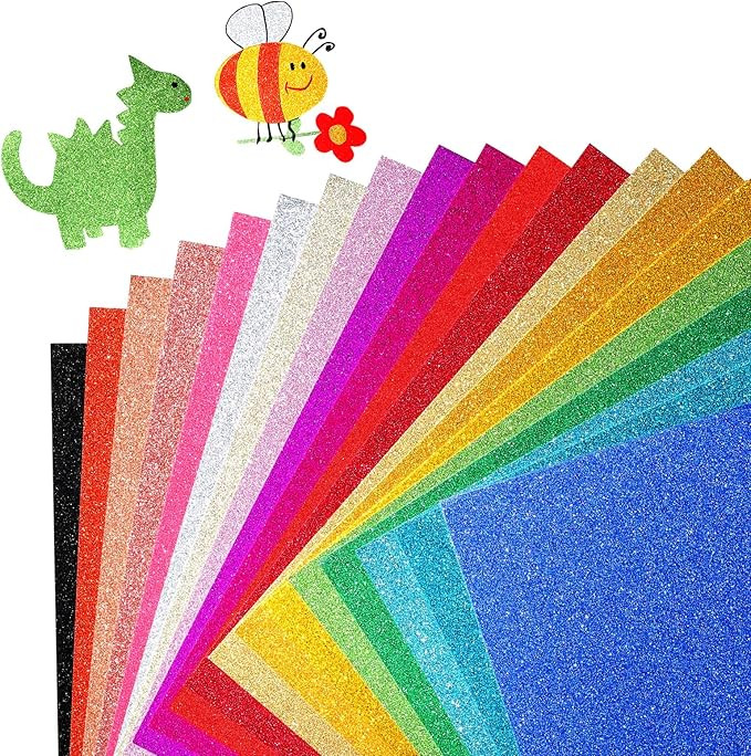 40 Sheets Glitter Cardstock, 20 Colors Premium Cardstock for Cricut, Crafts and DIY Projects, 8.5... | Amazon (US)