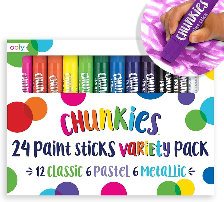 Ooly Chunkies 24 Paint Sticks For Kids, Tempera Paint Sticks Variety Set, Includes Classic, Paste... | Amazon (US)