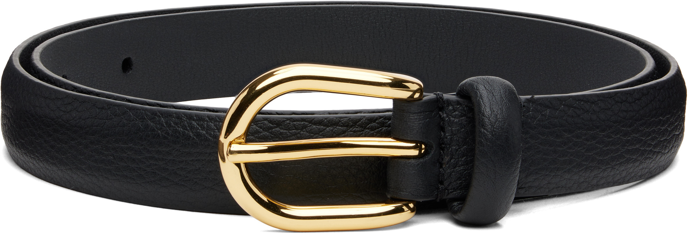 Anderson's Black Skinny Nappa Leather Belt | SSENSE