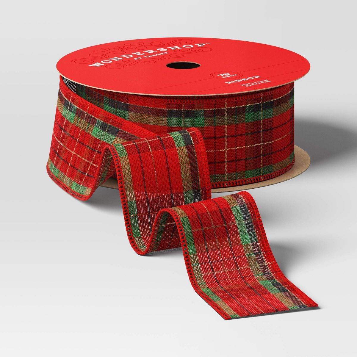 2" Christmas Plaid Fabric Ribbon Red/Green 75ft - Wondershop™ | Target