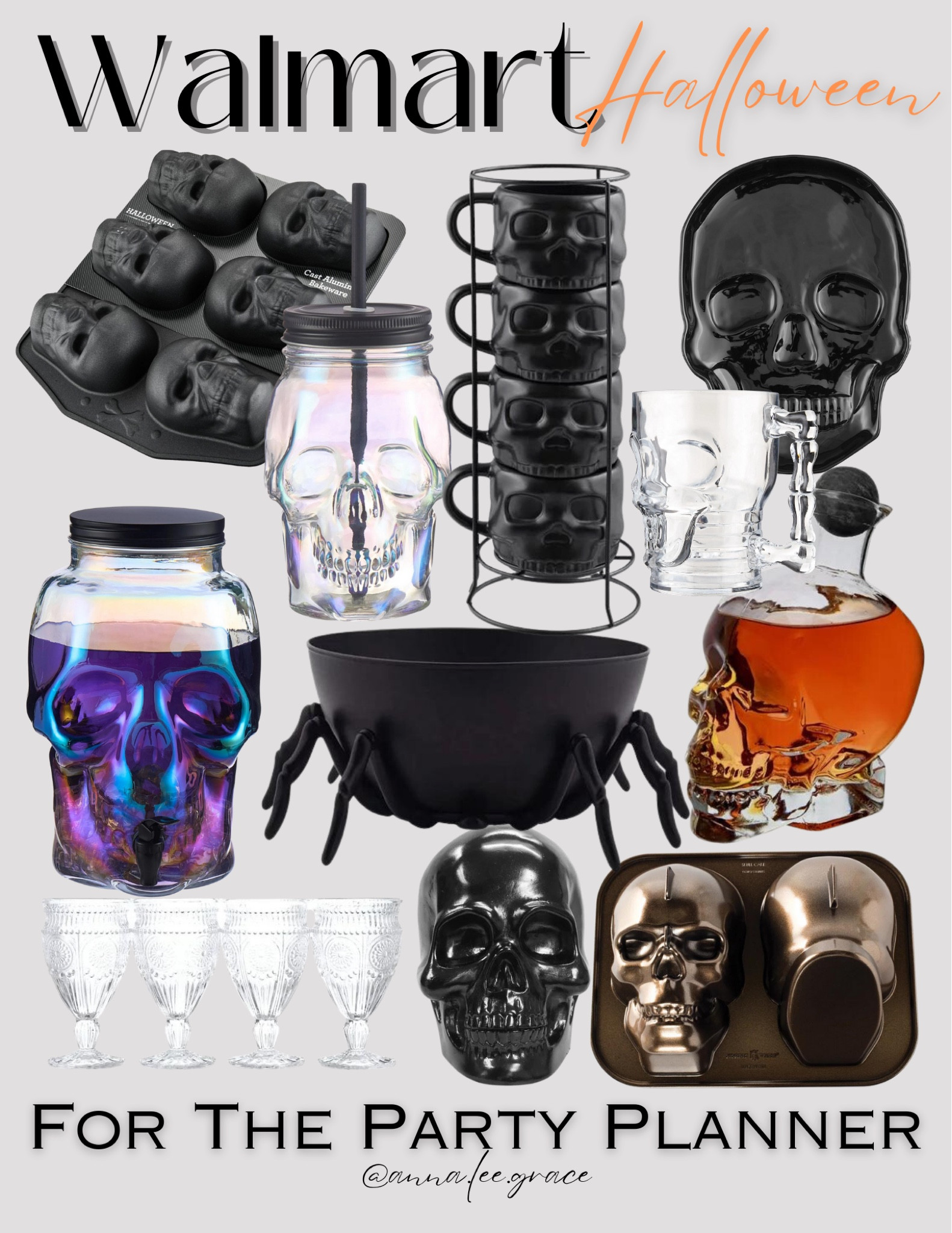 Way To Celebrate Glass Skull Sipper with Lid and Straw for Halloween Party,  18 oz 