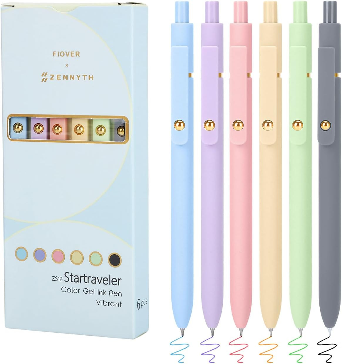 FIOVER Colored Pens, 6 Pack Colorful Gel Pens, Medium Point 0.7mm, Smooth Writing Pens Multicolor... | Amazon (US)