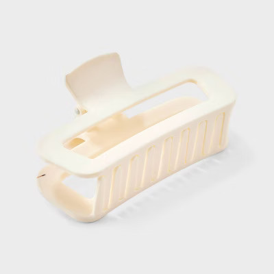 Open Rectangle Jumbo Claw Hair Clip - Universal Thread™ Off-White: Solid Polystyrene Hair Accessory | Target