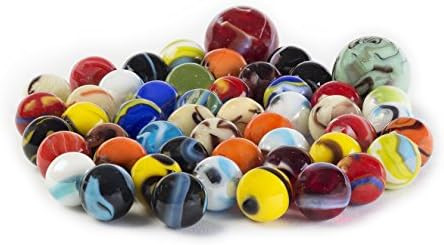 Amazon.com: Marbles for Kids, Set of 50 (48 Players and 2 Shooters) Assorted Colors, Styles, and ... | Amazon (US)