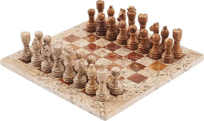 Radicaln Marble Chess Set 12 Inches Red and Coral Handmade Board Games for Adults - 1 Chess Board... | Amazon (US)