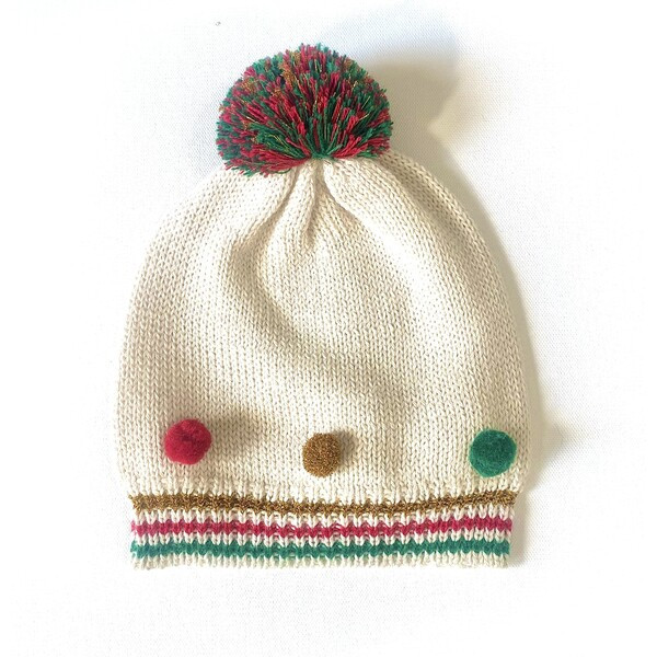 Exclusive Holiday Ivory Pom Hat | Maisonette