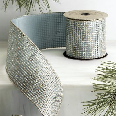 Taffeta Glitter Mesh Ribbon | Frontgate