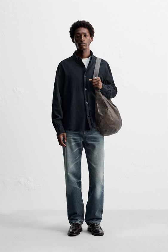 TEXTURED CHAMBRAY SHIRT | Zara US