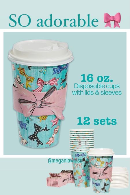 Coffee cups, coffee to go, coffee, tea, disposable coffee cups, bows, girly coffee, bows, put a bow on it, pink, disposable cups, coffee sleeves, party planning, event planning, birthday party, Mother’s Day, bridal shower, baby shower 

#LTKtravel #LTKstyletip