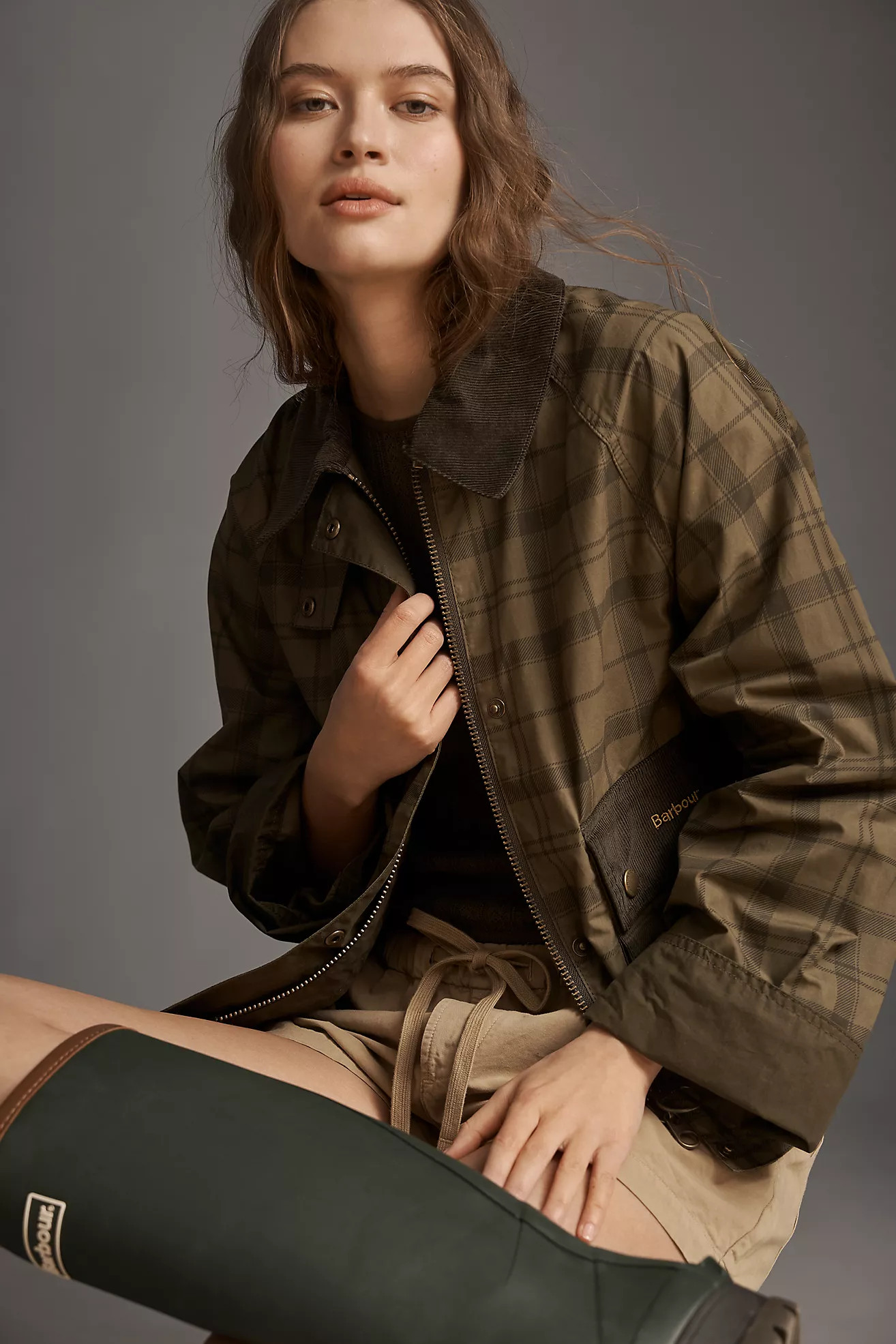 Barbour Tartan Cropped Beadnell Jacket | Anthropologie (US)