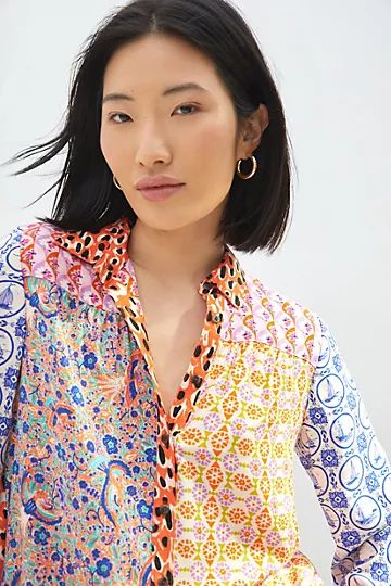 Maeve Fern Contrast Buttondown | Anthropologie (US)