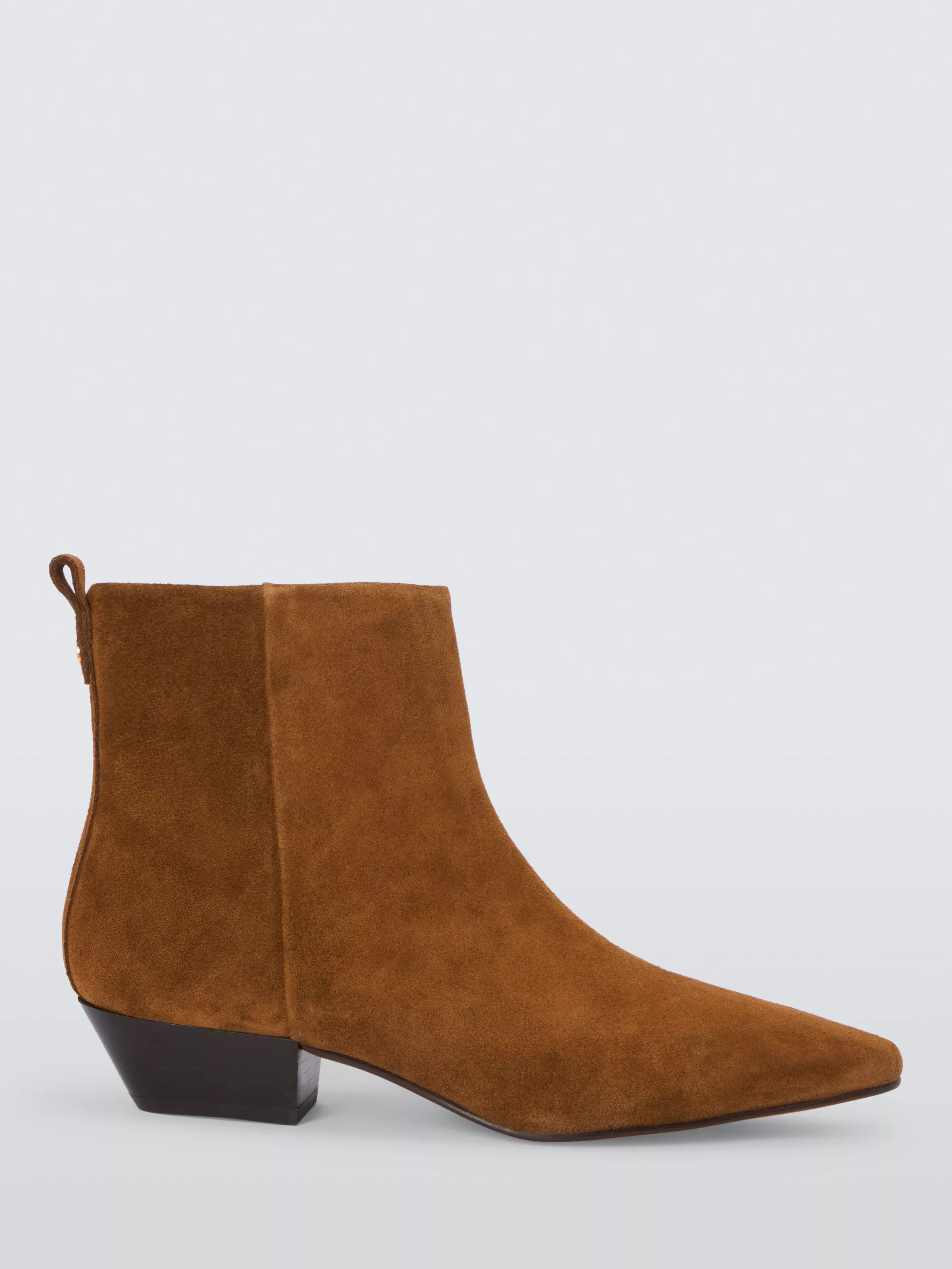 John LewisPrincess Suede Chisel Toe Cropped Pixie Ankle Boots, Tobacco | John Lewis (UK)