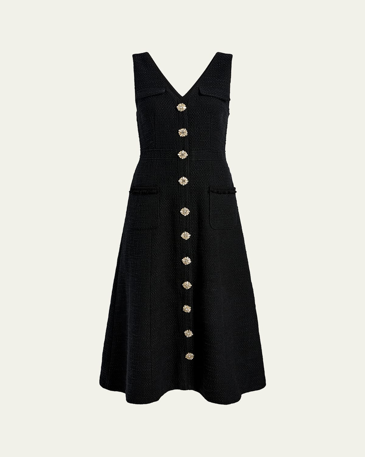 Linda Buttoned Tweed Midi Dress | Bergdorf Goodman