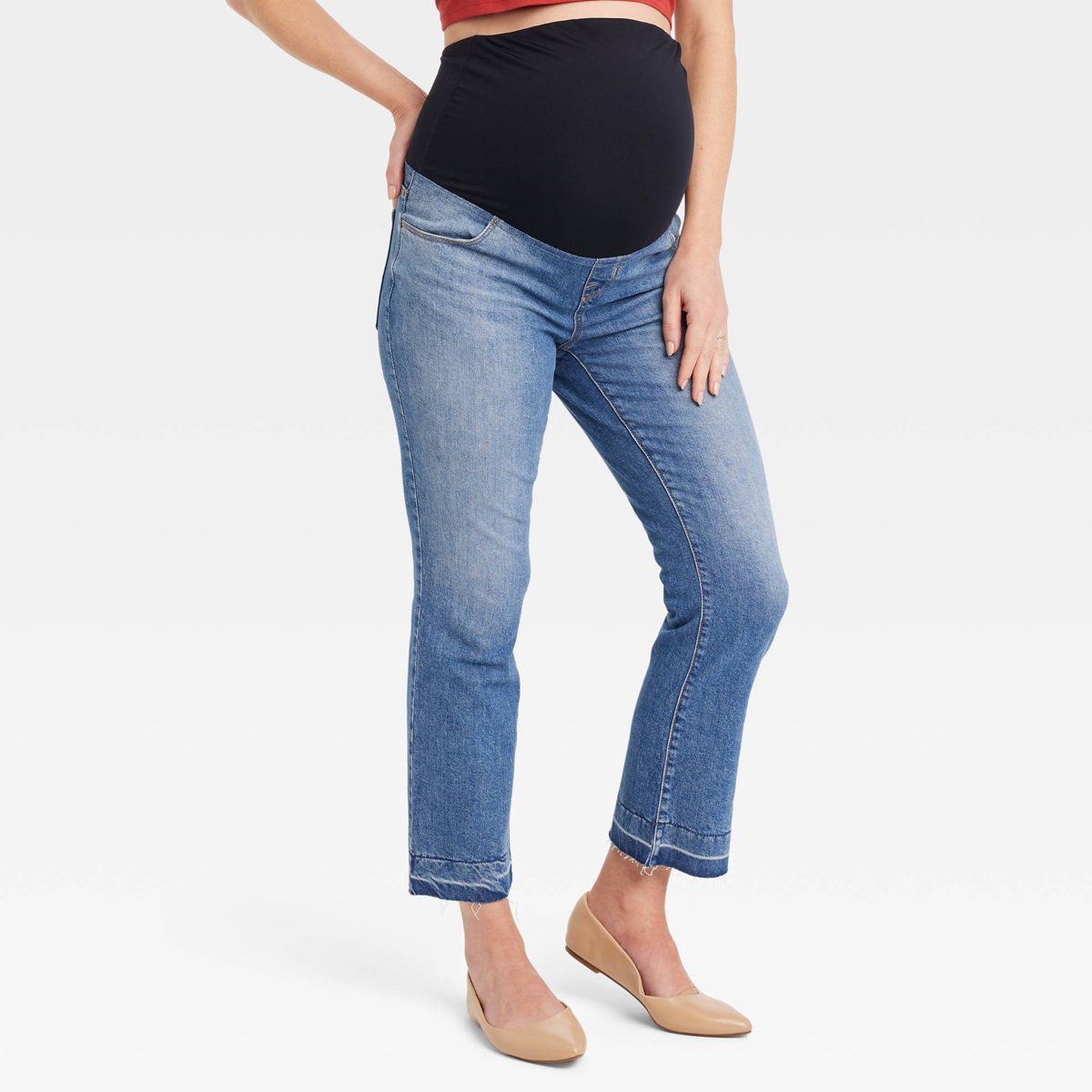 Over Belly Ankle Bootcut Maternity Pants - Isabel Maternity by Ingrid & Isabel™ Blue | Target